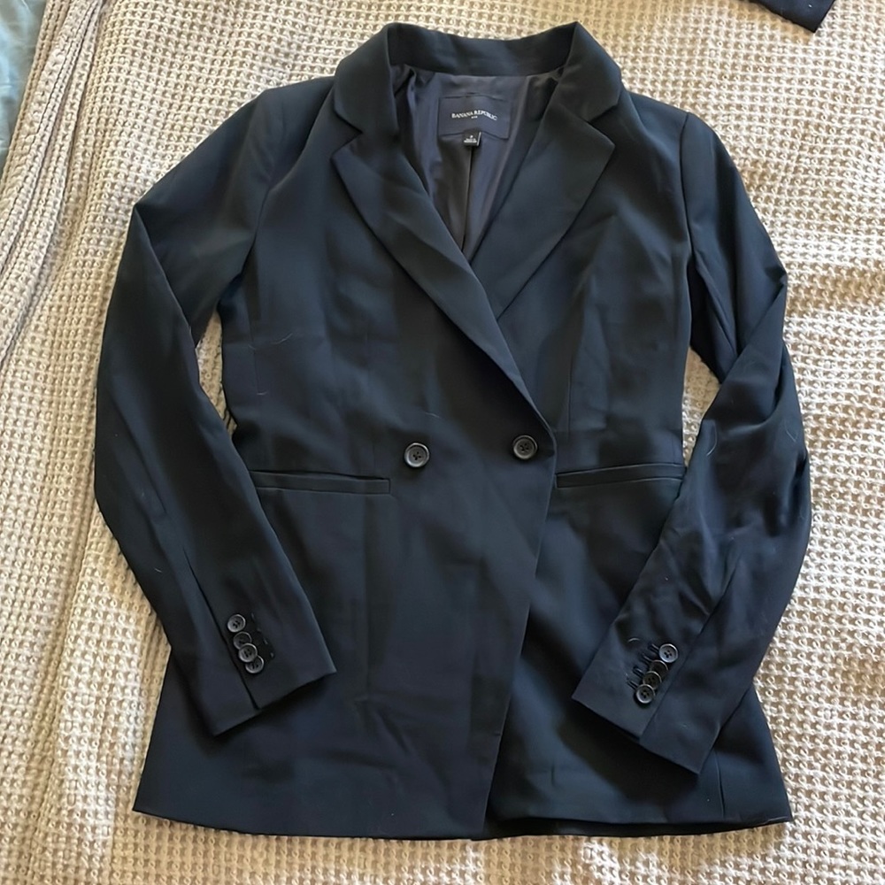 Banana Republic black blazer tuxedo style